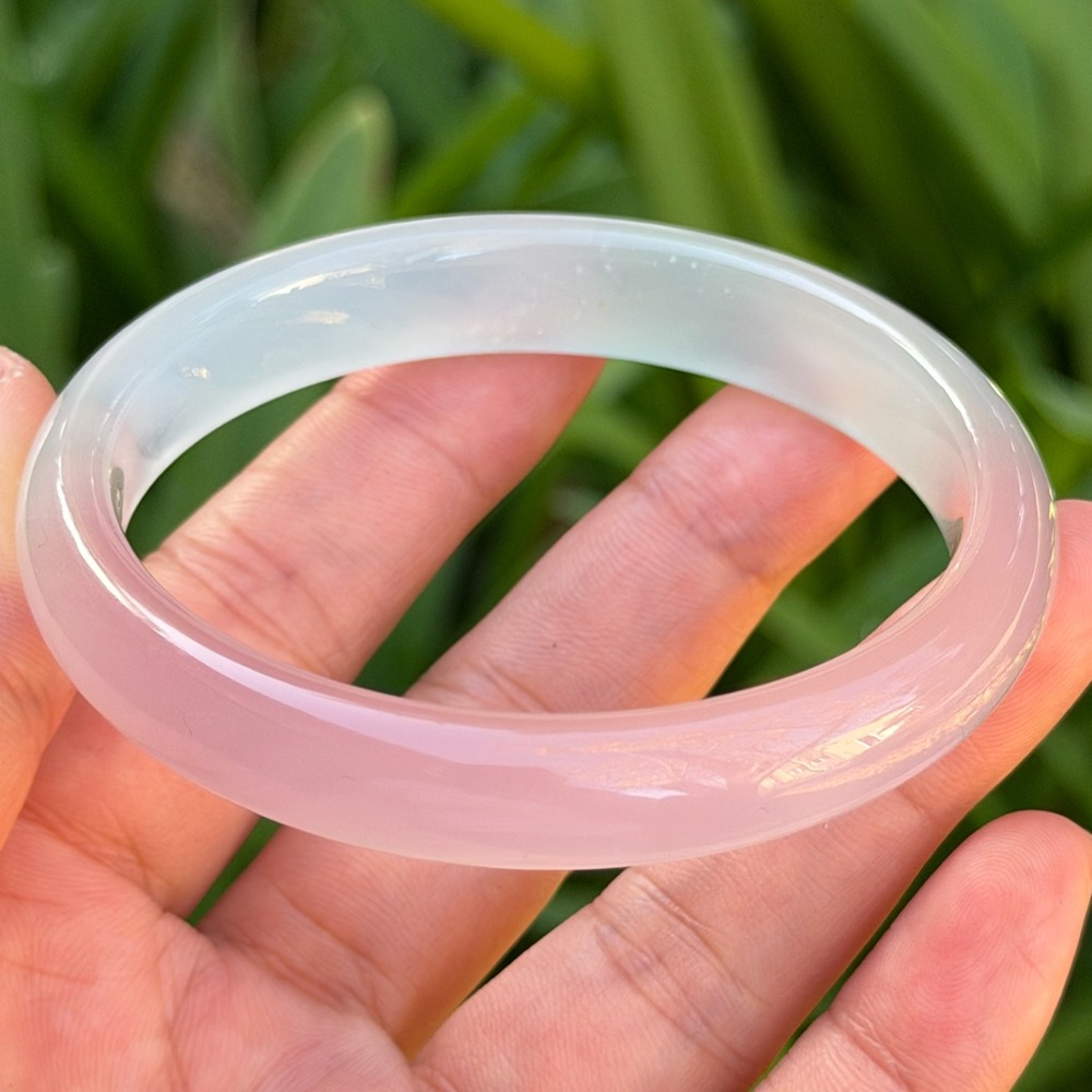 60.5mm inner diameter pink blue agate bangle 0880